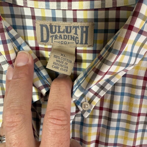 Duluth Trading Co. Mens Multicolored Plaid Casual Button Up XL 100% Cotton - Picture 11 of 12